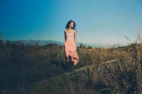 薰衣草,人物特写,,女孩,洛杉矶球场