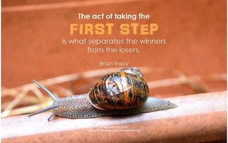 迈出第一步的是将胜利者与失败者区分开的方式-Brian Tracy