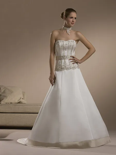 婚纱,抹胸,礼服,美女,工艺品,一条线婚纱