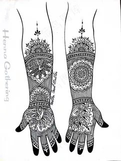 教学图示,简笔画,经络图,凤纹,版画,现代莫海蒂印度融合新娘指甲花设计