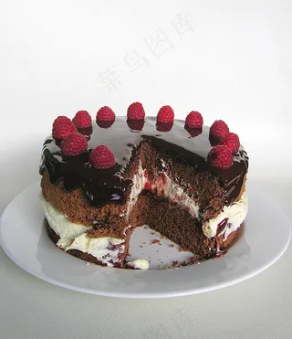 蛋糕,甜品,冰淇淋,工艺品,树莓,巧克力覆盆子奶油蛋糕