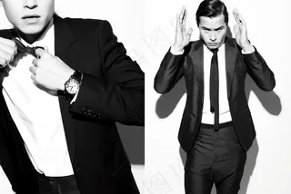 ,,工笔画,西服,2