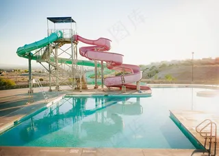 游乐场,游泳池,工艺品,水滑梯,夏天走了