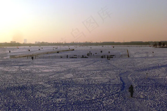 天空,湖泊,街道,风景,江河,滕珀尔霍夫费尔德
