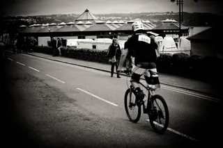 折叠自行车,三轮车,自行车,城市街道,独轮车手,活动威尔士-Mumbles铁人三项2012-＃360