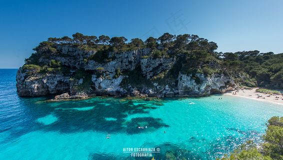海洋,湖泊,风景,树,天空,Cala Macarelleta ...