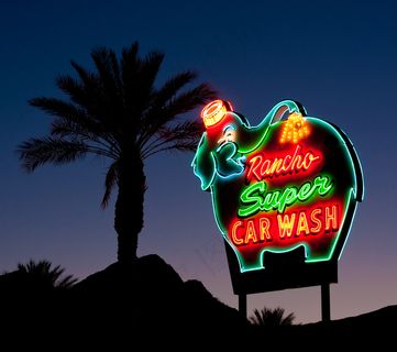 霓虹灯,霓虹灯广告,手抄报,屏幕截图,车贴,“兰乔超级洗车场”