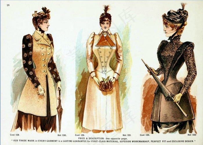 卡通动漫人物,工艺品,古代服饰,佛像,屏幕截图,1891年的维多利亚时代时尚-Deutsch Catalogue Jackets and Coat Page 26