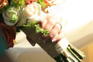 腕花,玫瑰,婚礼,花束,单面花束,花束和戒指