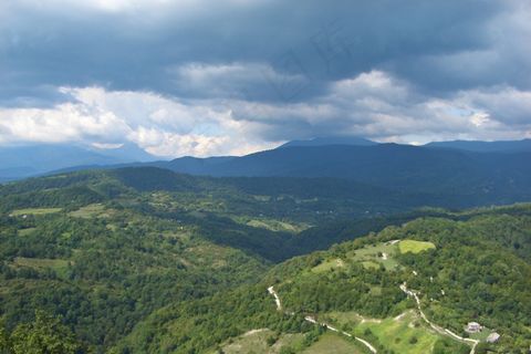 山峦,长城,龙脊梯田,天空,树,阿布哈兹 山峦,长城,龙脊梯田,天空,树,阿布哈兹