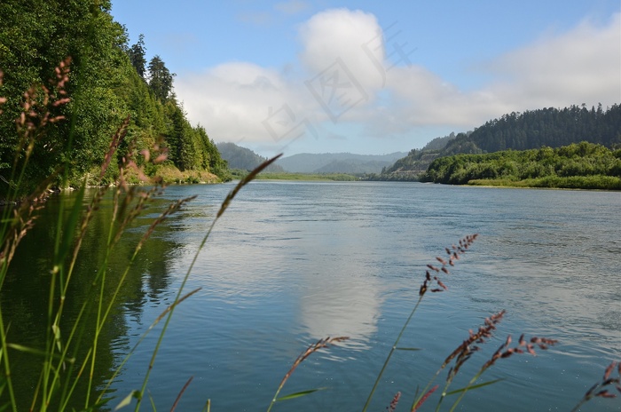 湖泊,江河,树,海洋,山峦,克拉马斯河