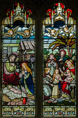 彩色玻璃窗，圣玛格丽特教堂，霍斯蒙登