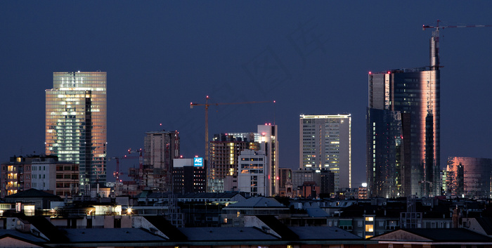 都市夜景,上海外滩,建筑,香港维多利亚湾,外滩,米兰天际线