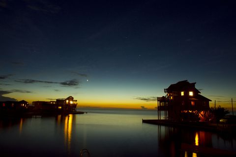 天空,都市夜景,城楼,飞机,灯,北卡罗莱纳州的日落