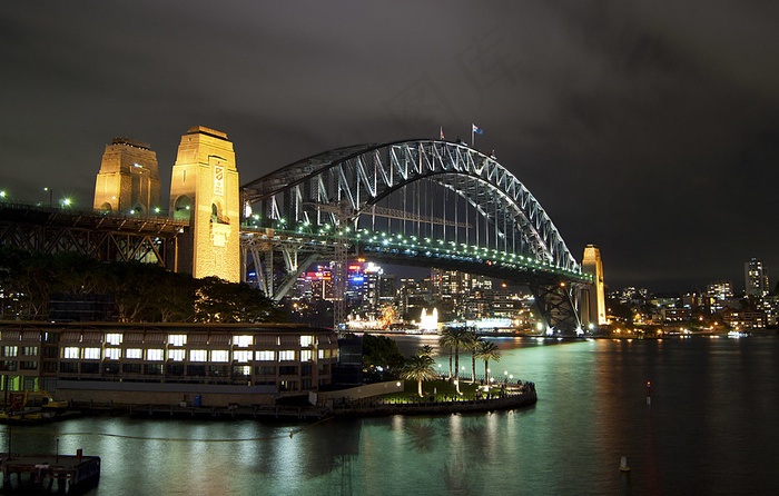 都市夜景,桥梁,夜景照明,贝雷桥,灯,海港大桥