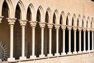 建筑,宫殿,历史遗迹,剧院/博物馆/礼堂,桥梁,巴塞罗那佩德拉贝斯修道院。回廊。上层画廊。 14 C