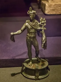 工艺品,工艺品,雕塑展,雕像,度母,水星青铜雕像与caduceus从庞贝古城的格拉图斯之家罗马青铜器公元前一世纪