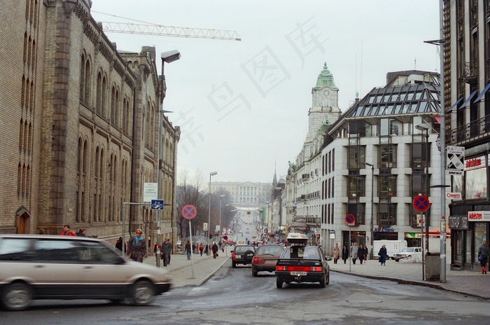 157. //46/1c/100/5f.f-Stortinget / Karl Johans Gate / Slottet-奥斯陆，挪威，1987年