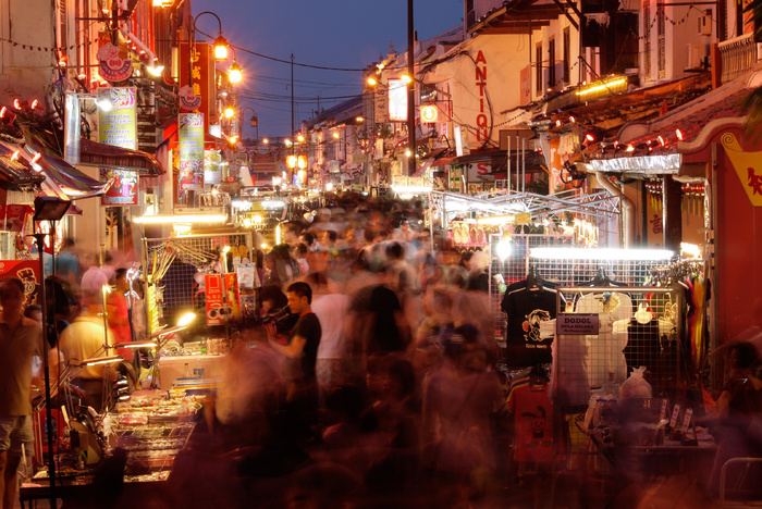 都市夜景,街道,阳朔西街,城市街道,步行街,马来西亚旅游