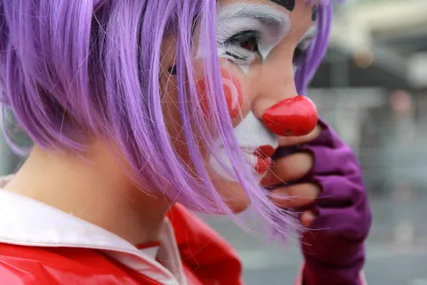 人物特写,头发,美女,面具,头饰,马戏团小丑