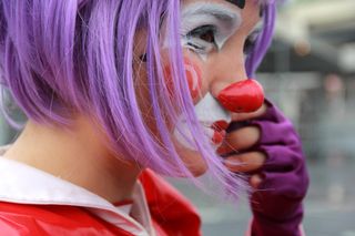 人物特写,头发,美女,面具,头饰,马戏团小丑