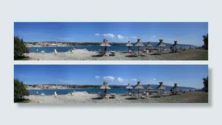 海洋,湖泊,天空,建筑,椰树,2007-09-01克尔克海滩全景图1