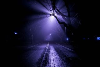 气候气象,太空,灯,街灯,黑色桌面,雾街