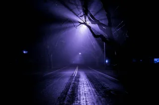 气候气象,太空,灯,街灯,黑色桌面,雾街