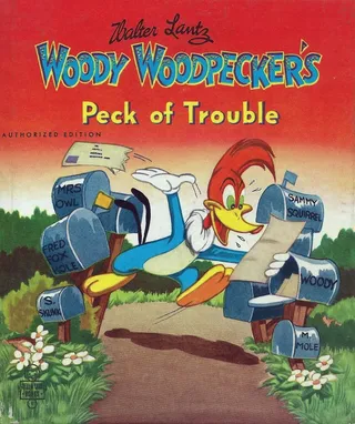老式儿童读物-伍迪·啄木鸟的麻烦之源，惠特曼出版公司，版权所有，1951年