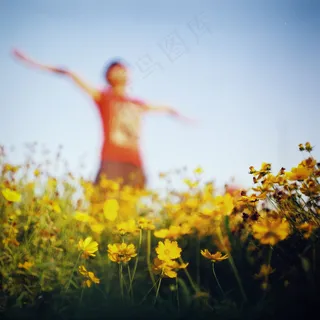 花海,麦田,油菜花,婚纱写真,天空,美丽的心灵