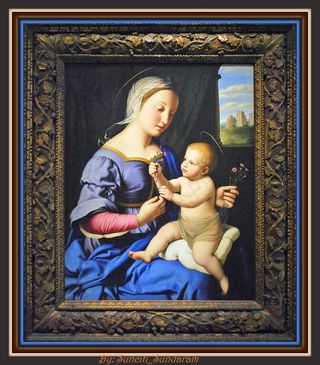 油画,装饰画框,佛像,相框,艺术性的母爱无限