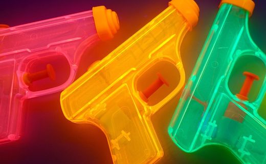 沙滩玩具,玩具,玩具水枪,塑料盒,荧光笔,水枪