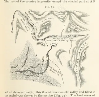 简笔画,绘画,钢笔画,素描本,素描画,图片取自“矿石和石材开采教科书……附有正面插图和716幅插图”的第119页