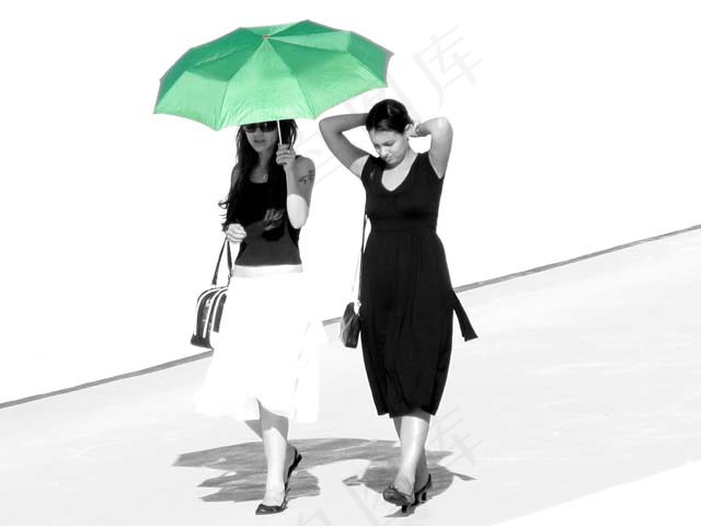 矢量剪影,美女,卡通动漫人物,雨伞,图画,人