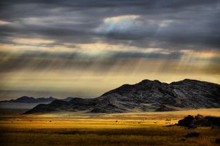 油画,山峦,图画,风景,霞光,希望