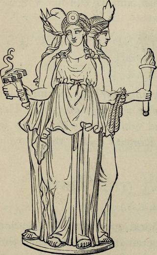 简笔画,教学图示,钢笔画,图画,工笔画,图片来自“希腊神话系统化”（1880年）第264页