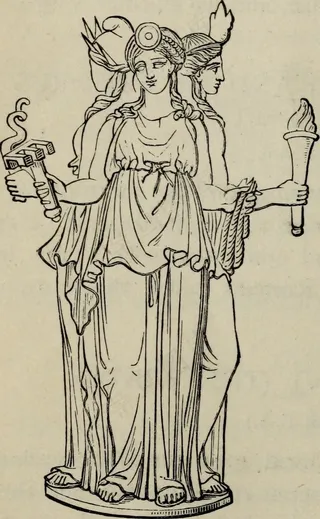 简笔画,教学图示,钢笔画,图画,工笔画,图片来自“希腊神话系统化”（1880年）第264页