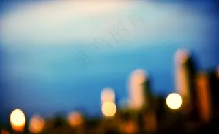 山上闪闪发光的城市，如在日落时看到，模糊，西雅图，华盛顿，美国