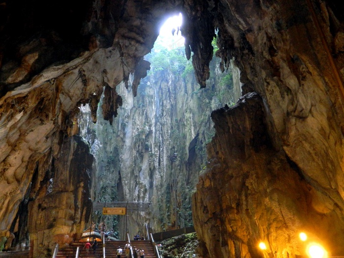 洞穴溶洞,树,油画,风景,吉隆坡黑风洞