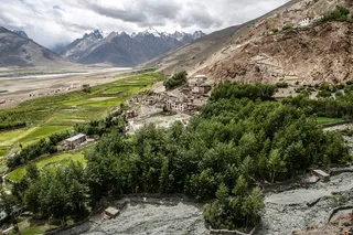 山峦,冰雪,峡谷,树,三关口,印度