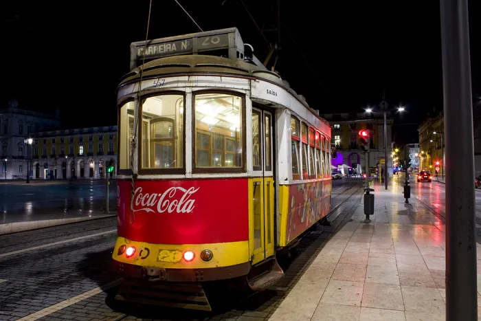 轿车,可口可乐,列车,怀旧电车,街道,OElétrico