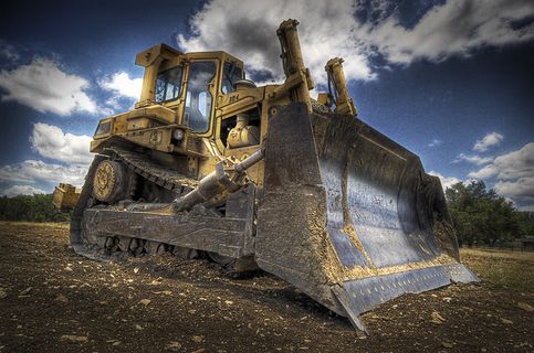 推土机,轿车,工艺品,天空,露天矿,推土机