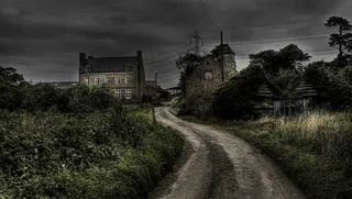 建筑,巷道,天空,草原,城市街道,格洛斯特附近的农场