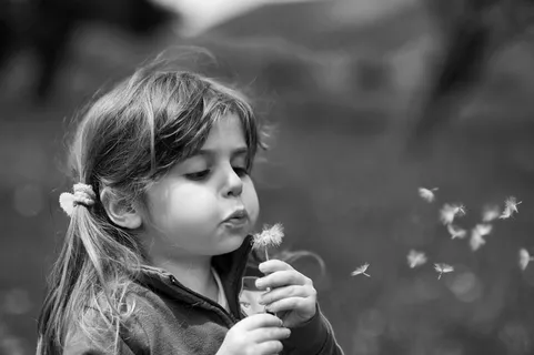 人物特写,美女,头发,女孩,儿童,吹一个许愿