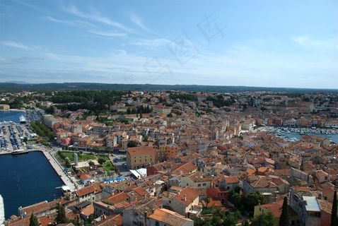 现代建筑,天空,风景,巷道,树,罗维尼＃1的屋顶