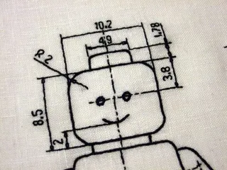 刺绣乐高积木图（头）