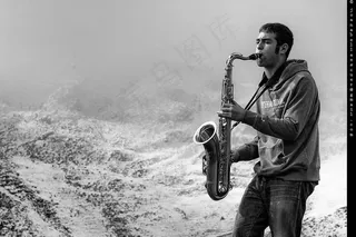 萨克斯演奏,卡通动漫人物,工笔画,萨克斯,图画,2000 ...十九