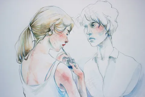 彩色动漫,绘画,工笔画,,德辛