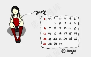 彩色动漫,屏幕截图,美女,卡通动漫人物,图画,桌面日历04/2008