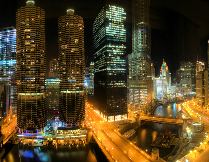 都市夜景,城市夜景,夜景摄影,洪崖洞,建筑,芝加哥-景观房